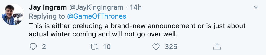 Game of Thrones remake, Game of Thrones, GoT, remake, season 8, theories, cryptic tweet, Twitter, Winter is Coming, meme, reaction