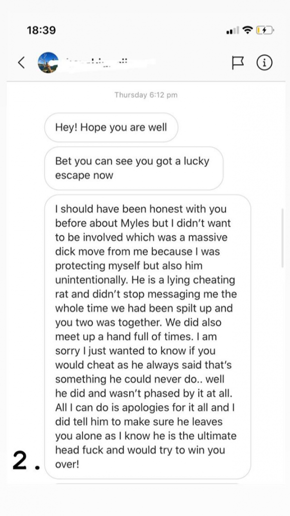 Gabby Allen, Myles Stephenson, ex, girlfriend, boyfriend, cheating, claims, messages, screenshots, leaked, texts, sexts, women, girls, I'm A Celebrity, Love Island, break up, split, Instagram