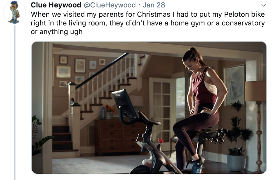 Peloton ad, Peloton, bikes, exercise bike, commercial, advert, Christmas, reaction, Twitter, woman, Peleton bike, meme 