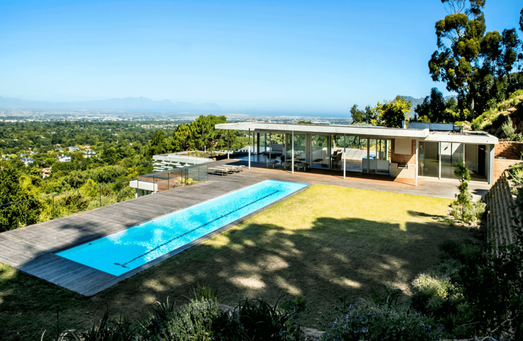 winter Love Island villa, winter, Love Island, 2020, South Africa, Cape Town, villa, house, pool, fire pit, day beds