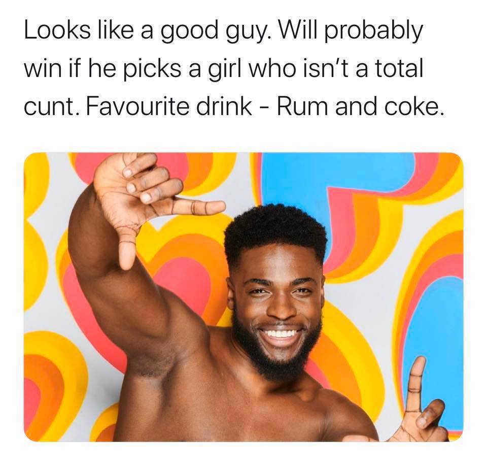 Love Island, Winter Love Island, winter, Cape Town, South Africa, Twitter, thread, judge, looks, meme, savage, hilarious, memes, Made In Poor Taste, 2020, cast, Islanders, contestants, lineup
