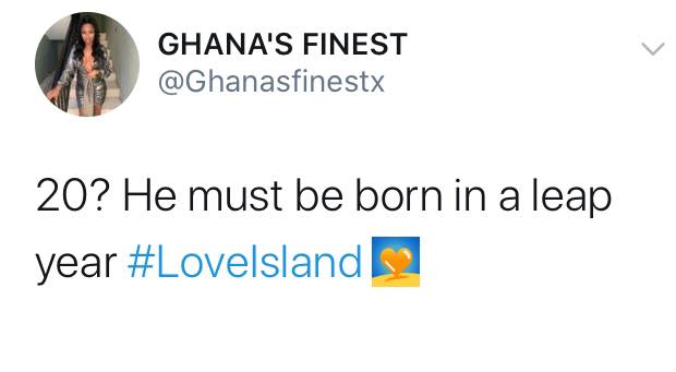 Love Island, meme, twitter Finley, Finn, old