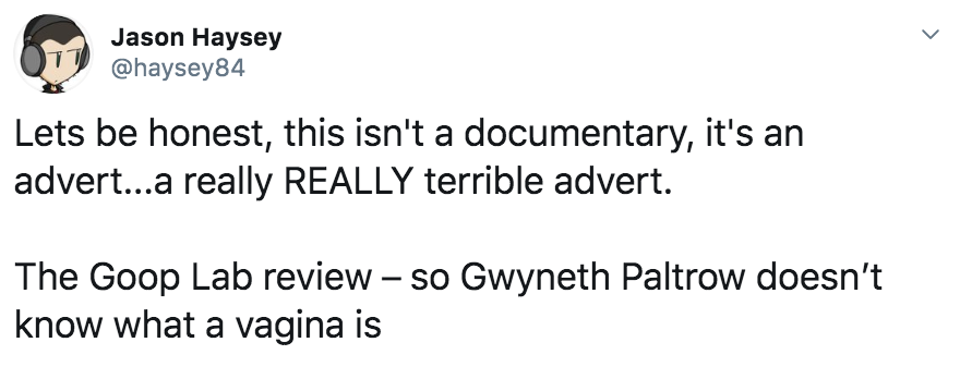 The Goop Lab Netflix, Goop, Goop Lab, Netflix, series, documentary, Gwyneth Paltrow, lifestyle, wellness, brand, review, controversy, candle, trailer, about, advert, tweet, Twitter, reactions