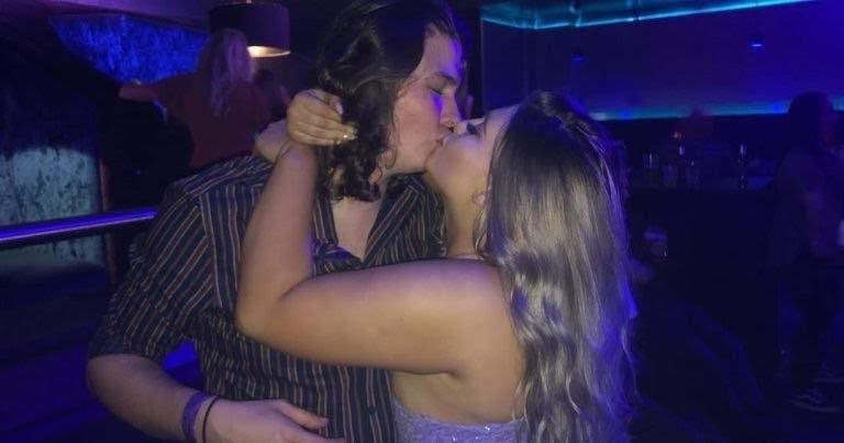 Image may contain: Head, Lighting, Apparel, Clothing, Face, Club, Hug, Make Out, Kiss, Kissing, Human, Person