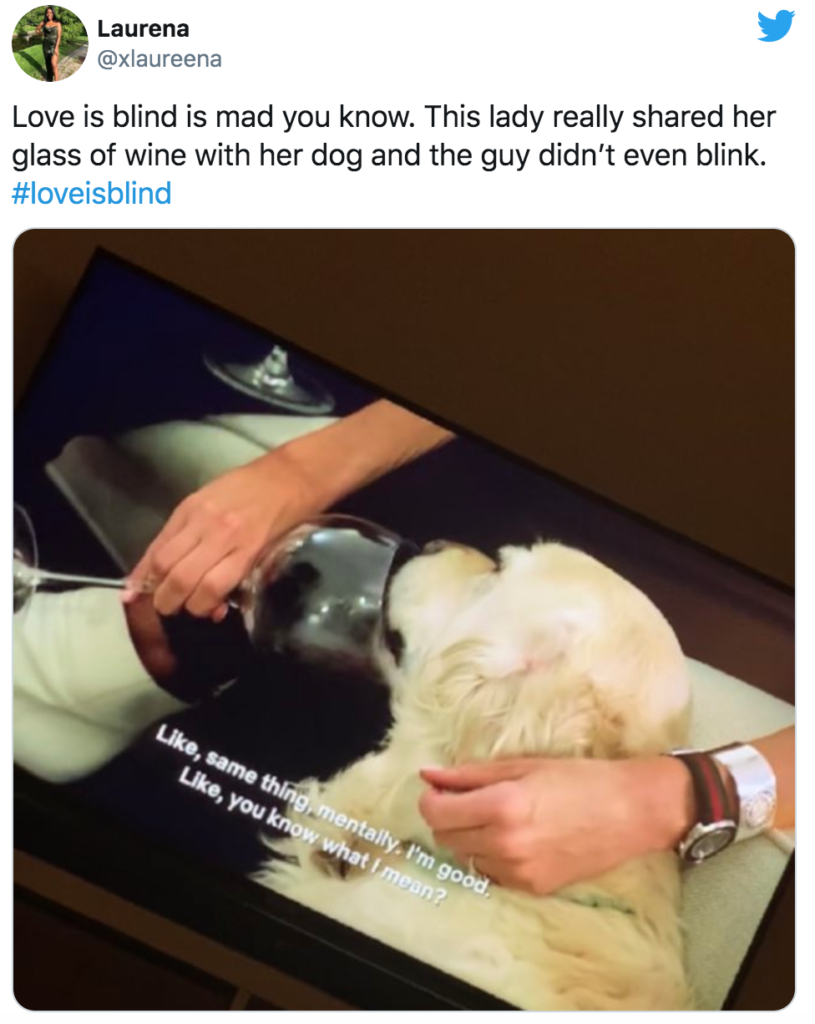 Jessica Love Is Blind, Jessica, Jess, memes, Love Is Blind, Netflix, reactions, Twitter, dog, wine, drunk, drinking