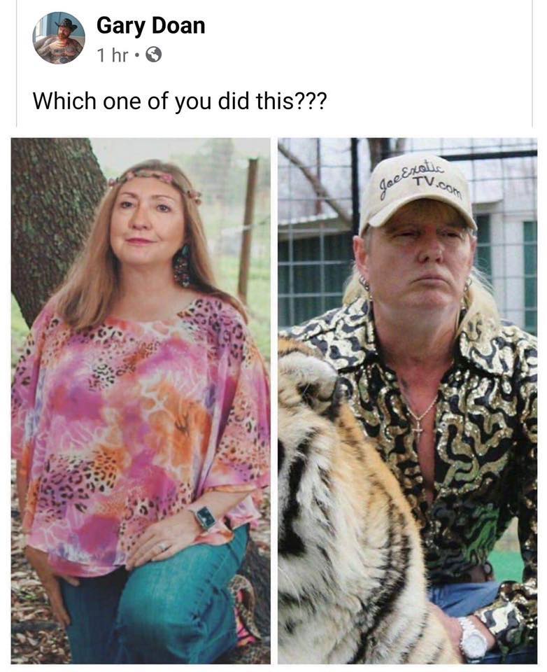 Tiger King, Netflix, memes, meme, reaction, Twitter, Joe Exotic, Carole Baskin, Donald Trump, Hillary Clinton