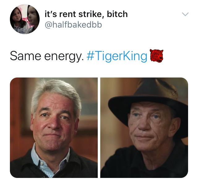 Tiger King, Netflix, memes, meme, reaction, Twitter, Joe Exotic, Carole Baskin, Fyre Festival