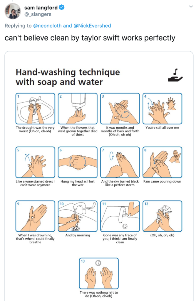 washing hands memes, washing, hand, cleaning, poster, NHS, advice, coronavirus, COVID 19, hand, original, generator, Twitter, #WashYourLyrics, #WashYourHands