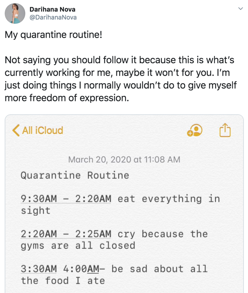 My quarantine routine memes, quarantine, routine, meme, format, funny, best, examples, Twitter, origin, start, explained, Coronavirus, COVID-19