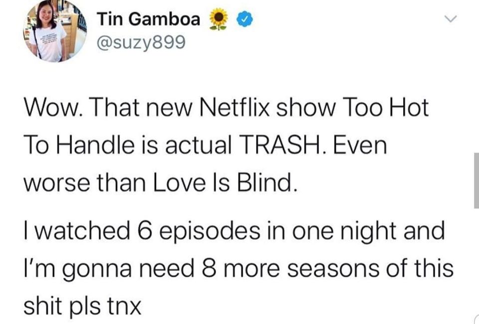 Too Hot To Handle, memes, Netflix, meme, reaction, Twitter, trash