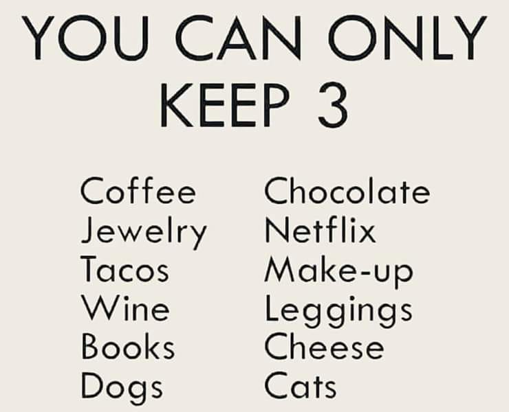you can only keep three, choose, 3, meme, test, quiz, viral, tweet, Twitter