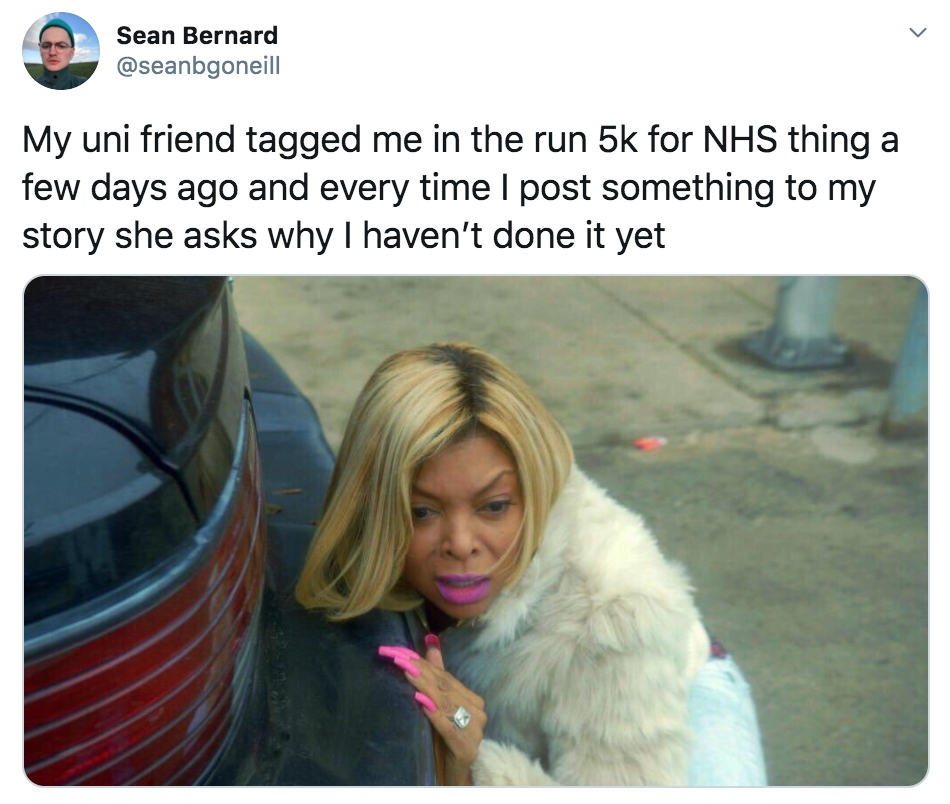 Run, 5k, memes, challenge, Instagram, Virgin, money, running, donate, nominate, Twitter, reactions