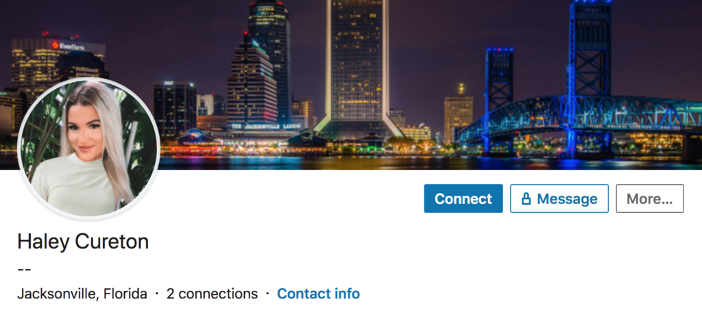 Haley Cureton, LinkedIn, profile
