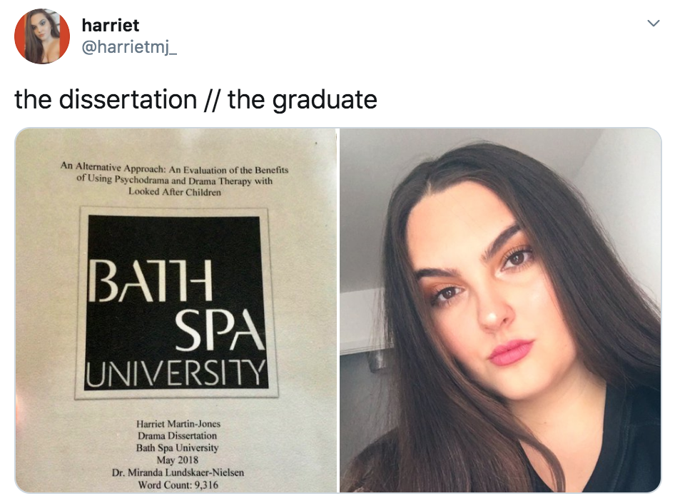 The Dissertation, The Finalist, The Graduate, memes, meme, viral, Twitter, diss, hand in, picture