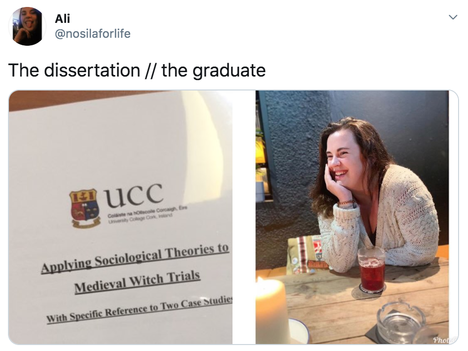 The Dissertation, The Finalist, The Graduate, memes, meme, viral, Twitter, diss, hand in, picture