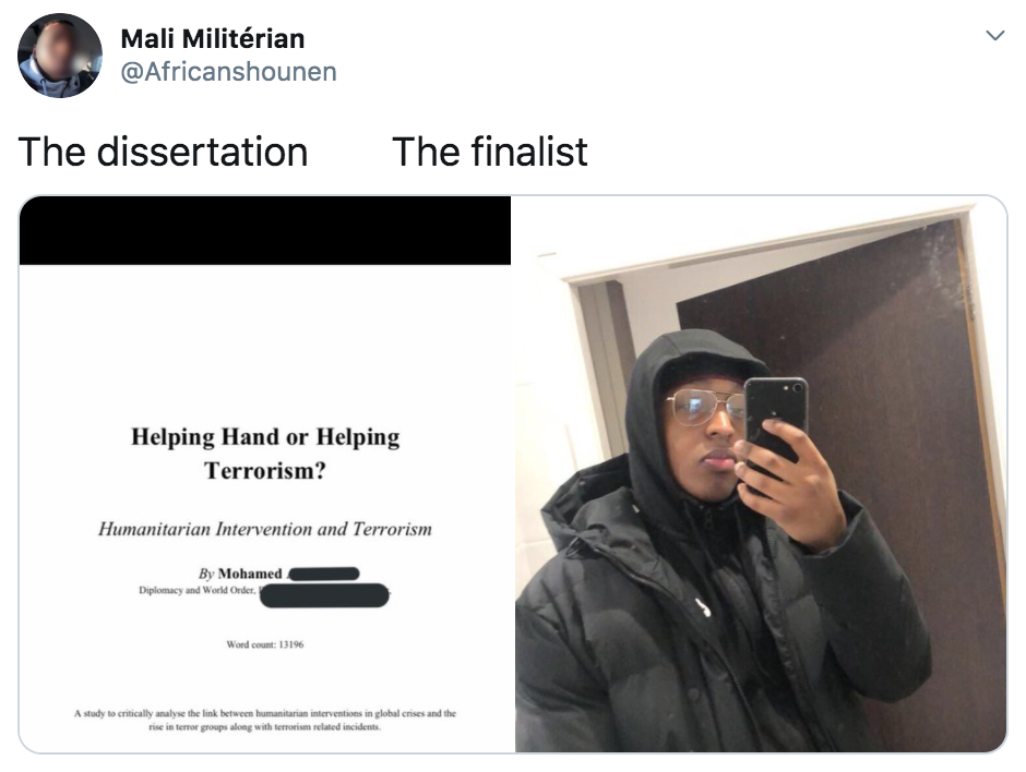 The Dissertation, The Finalist, The Graduate, memes, meme, viral, Twitter, diss, hand in, picture