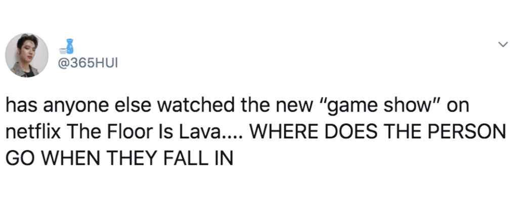 Floor Is Lava, memes, meme, reaction, Twitter, Netflix, challenge, game, reality, show, series, reviews