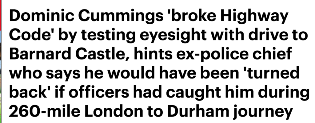 2020, headlines, news, stories, Dominic Cummings, Durham