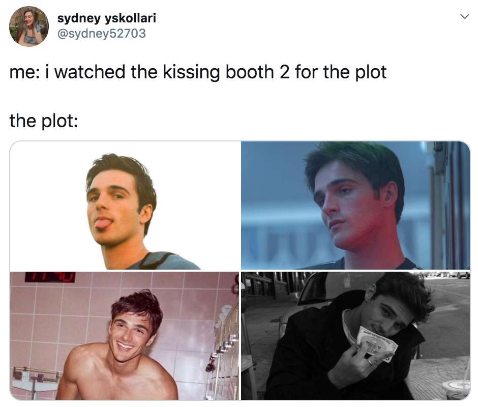 The Kissing Booth 2, thirsty, memes, meme, Noah, Jacob Elordi, Marco, Taylor Zakhar Perez, tweets, Twitter