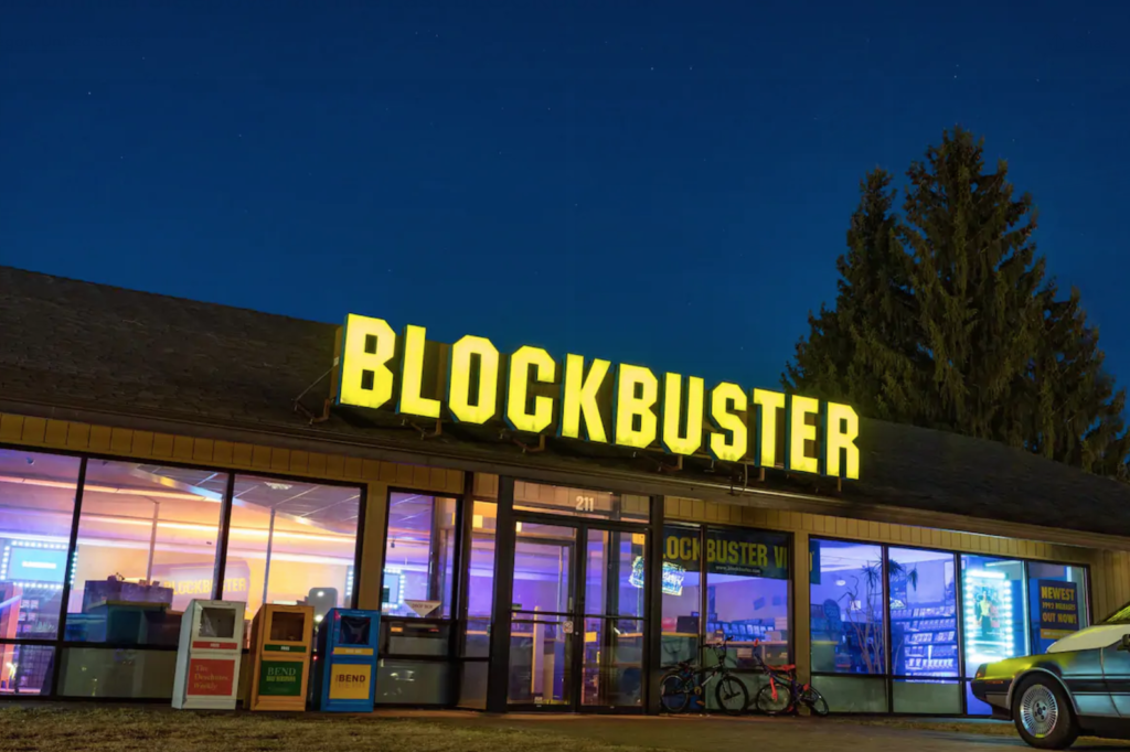 Blockbuster, Airbnb, stay, book, location, how, store, last, ever, sleepover