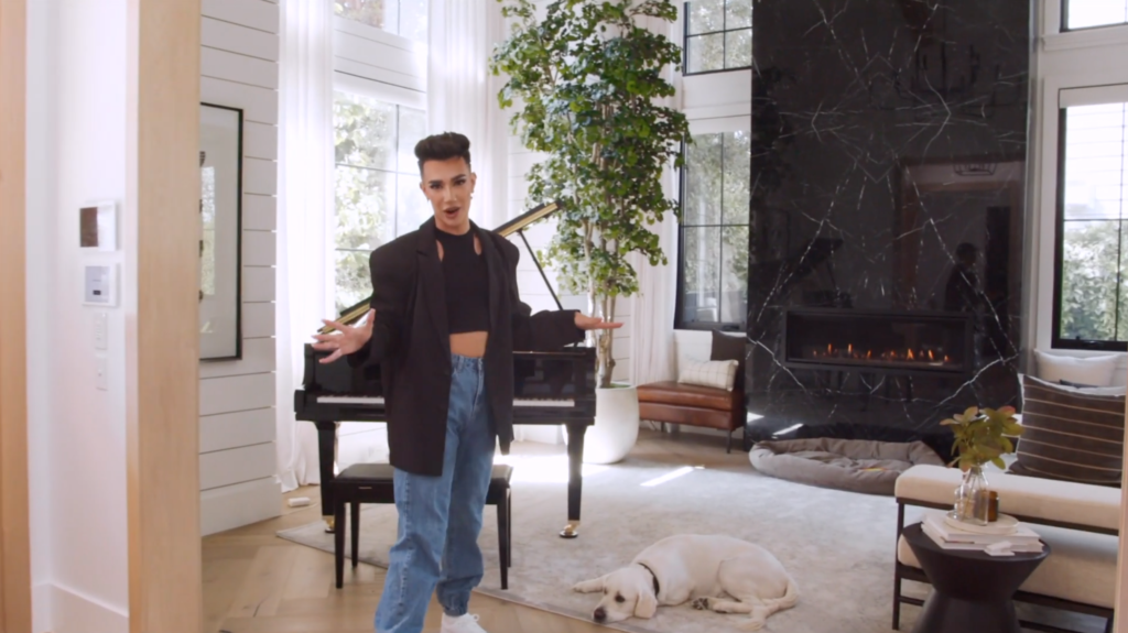 james charles dog, piano, marble, music, house tour 2020