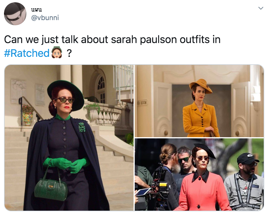 Ratched, memes, meme, reactions, Nurse Mildred Ratched, Netflix, series, show, outfits, fashion