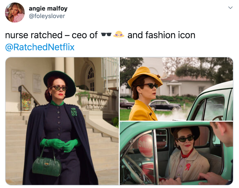 Ratched, memes, meme, reactions, Nurse Mildred Ratched, Netflix, series, show, outfits, fashion