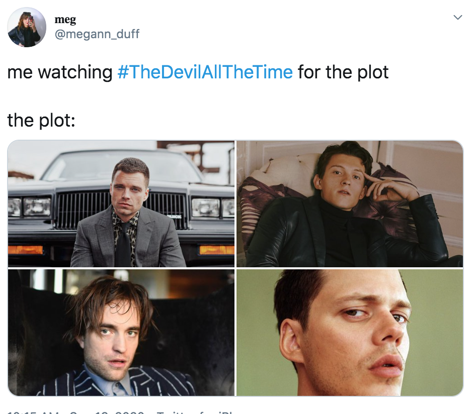 The Devil All The Time, memes, meme, reaction, film, movie, Netflix, reviews, Tom Holland, Robert Pattinson