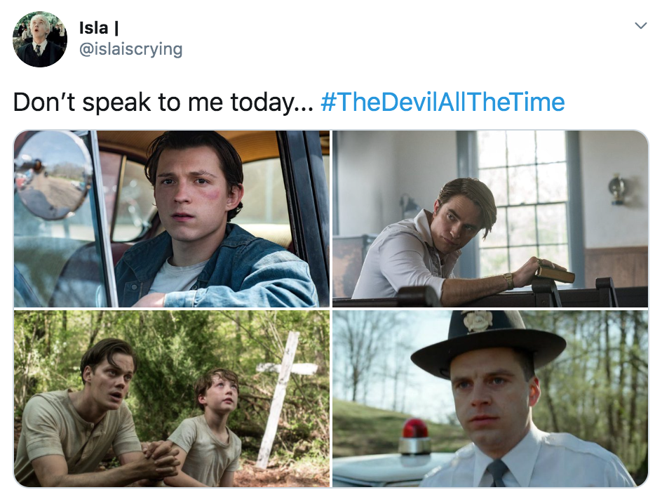 The Devil All The Time, memes, meme, reaction, film, movie, Netflix, reviews, Tom Holland, Robert Pattinson