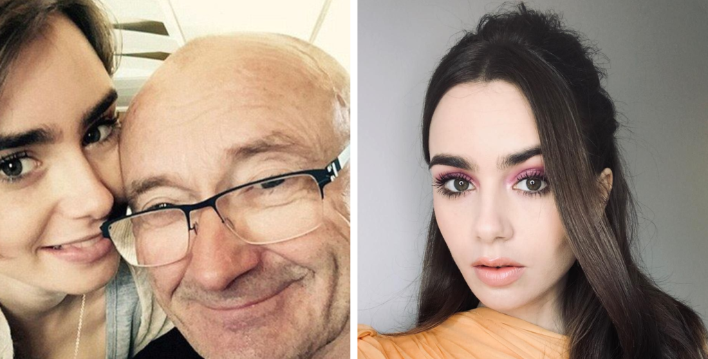 celebrities related, phil collins, lily collins