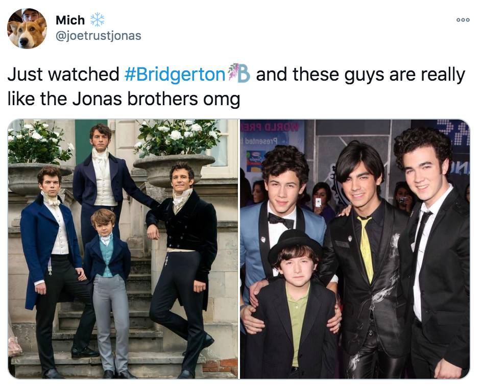 Bridgerton, Netflix, memes, meme, reaction, review, Twitter, best, funny, show, period, drama, Jonas Brothers