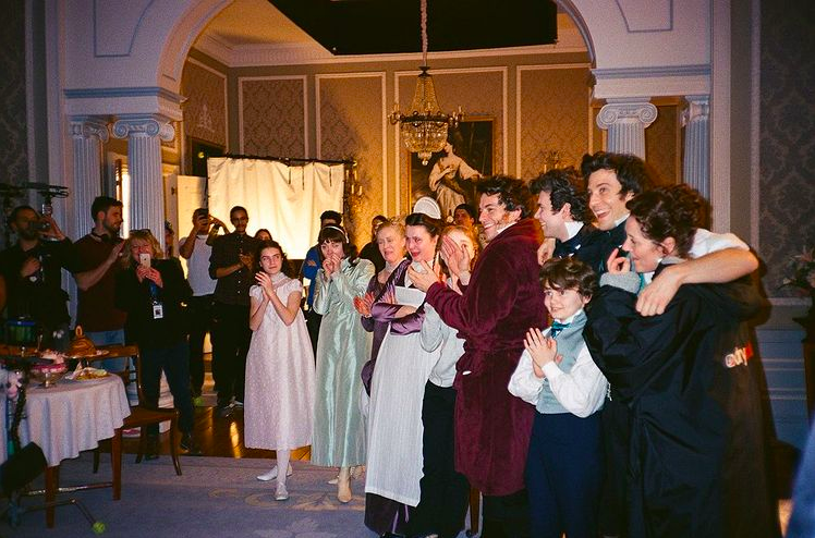 bridgerton cast, behind the scenes, pics, photos