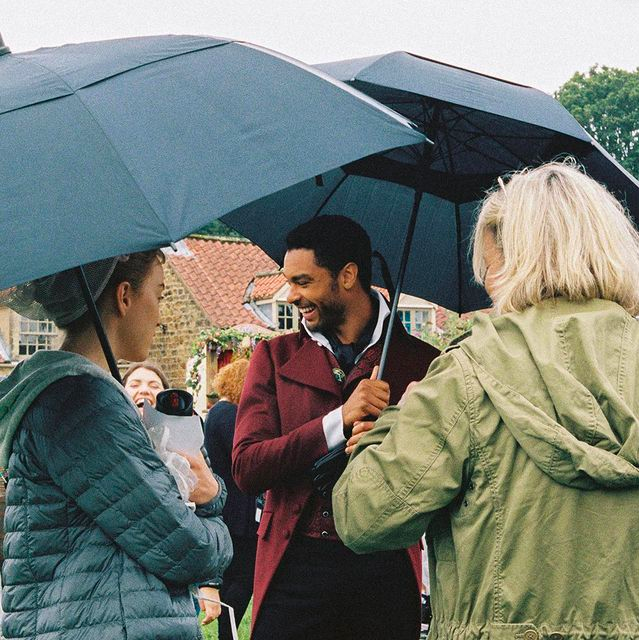 bridgerton cast, behind the scenes, pics, photos