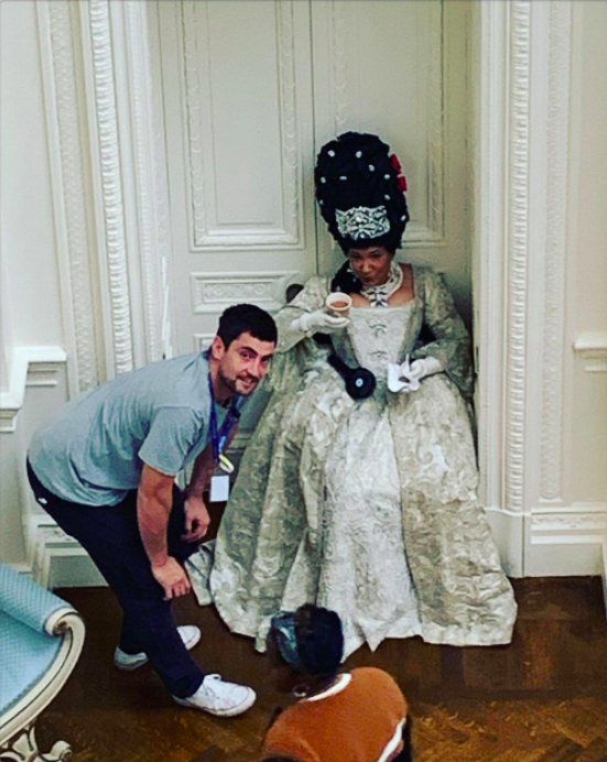 bridgerton cast, behind the scenes, pics, photos