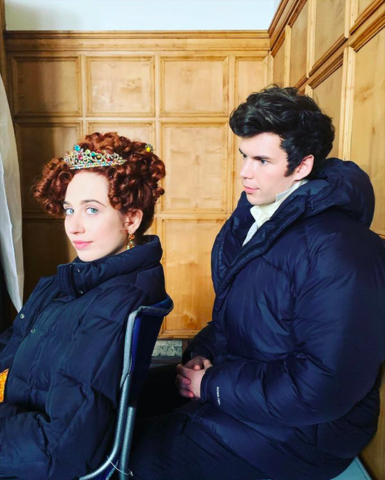 bridgerton cast, behind the scenes, pics, photos