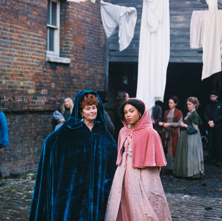 bridgerton cast, behind the scenes, pics, photos