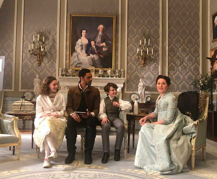 bridgerton cast, behind the scenes, pics, photos