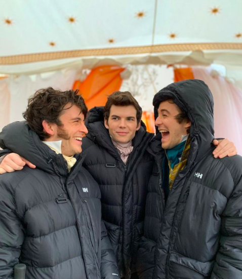 bridgerton cast, behind the scenes, pics, photos