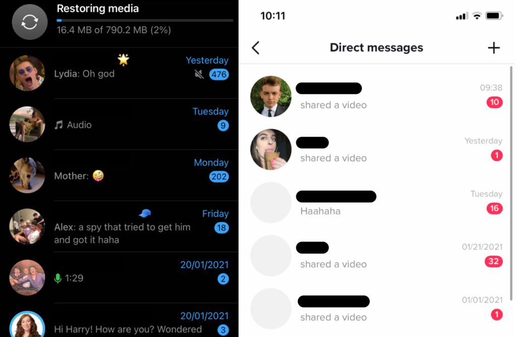 notifications, whatsapp, tiktok