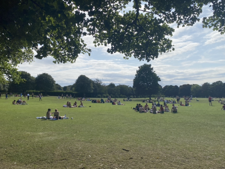 hyde-park-leeds-clear-skies-summer-tinnies-beer-best-uni