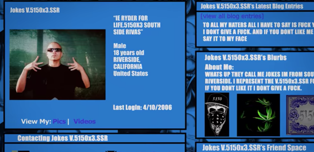 William 'Jokes' Sotelo, Why Did You Kill Me, Netflix, MySpace, profile, account