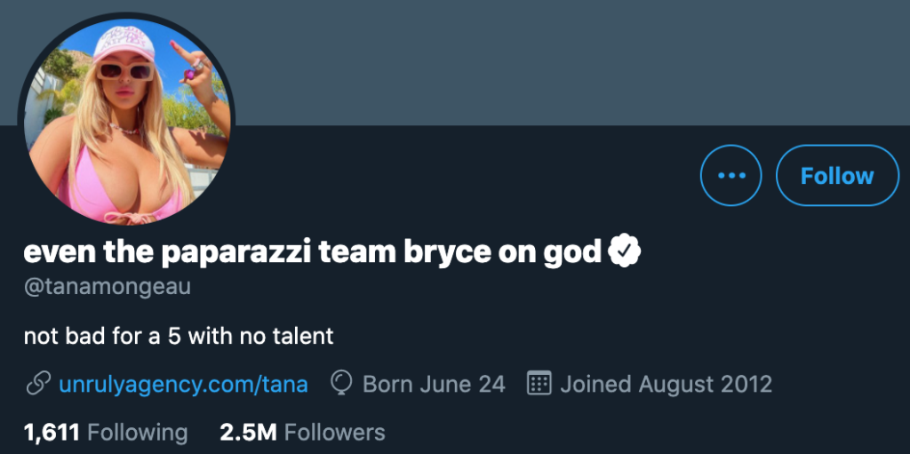 tana mongeau, team bryce on god