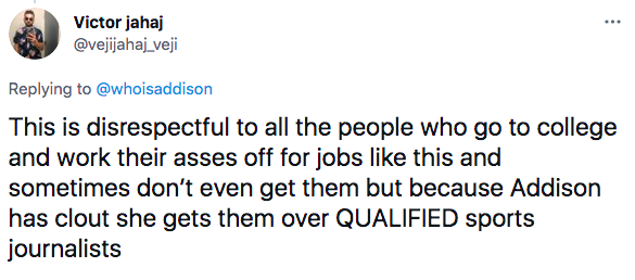 Addison Rae ufc reaction tweet