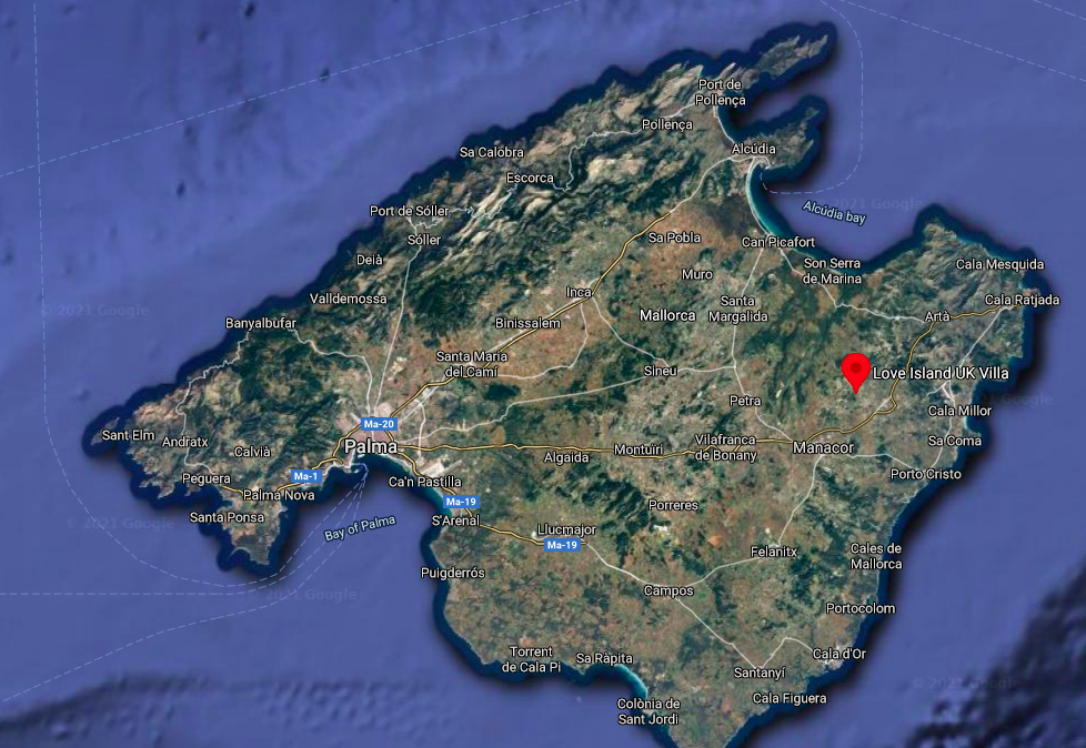 love island villa location