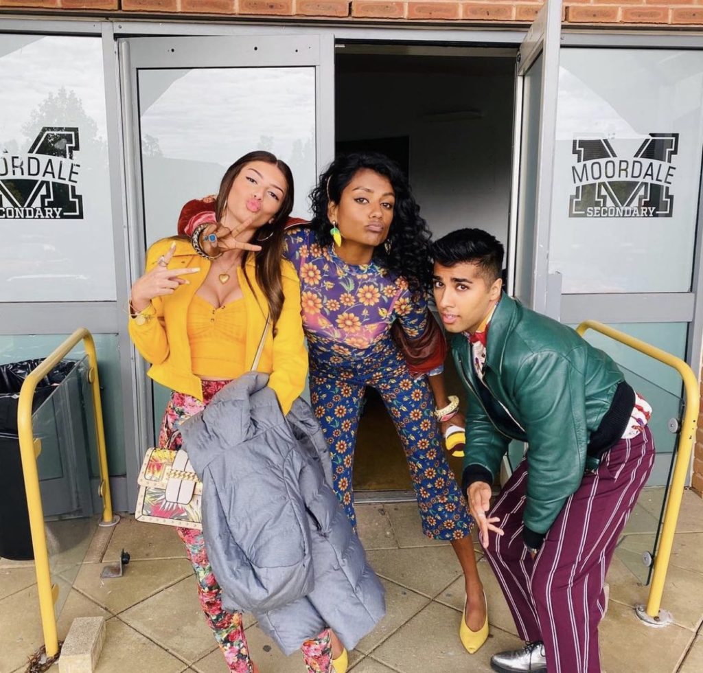 Behind the scenes pictures of the cast of Sex Education on Netflix