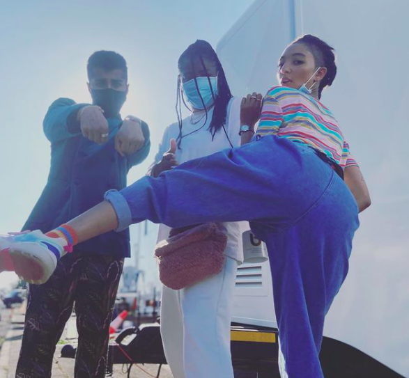 Behind the scenes pictures of the cast of Sex Education on Netflix