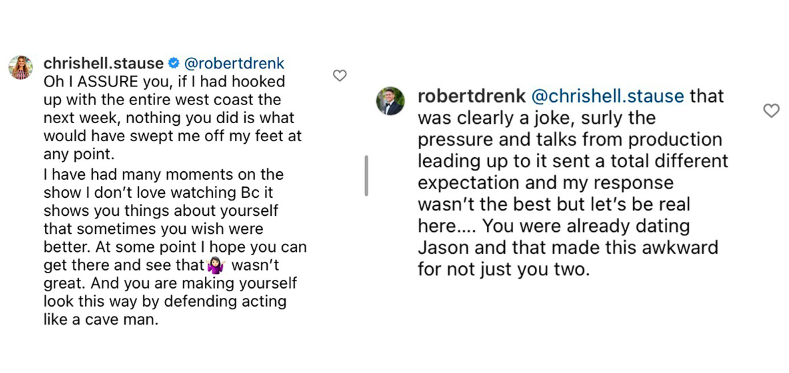 Comments between Robert and Chrishell about the boat party scene on Selling Sunset season four