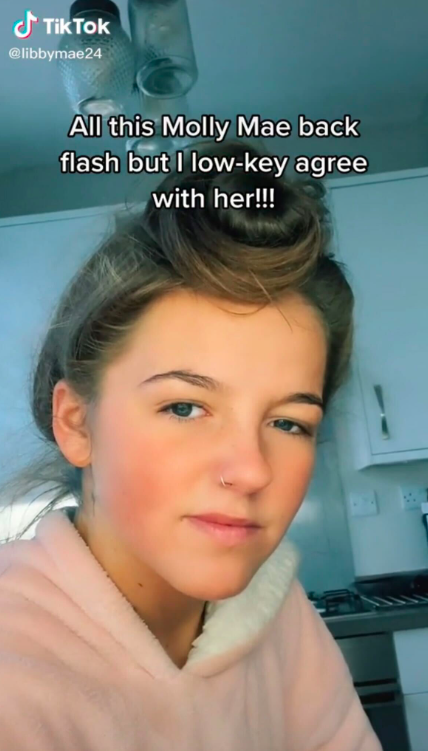 libby mae, molly mae hague, tiktok, podcast, backlash