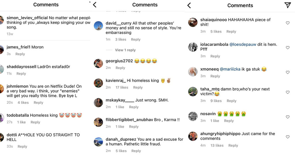 The Instagram account belonging to The Tinder Swindler Simon Leviev today