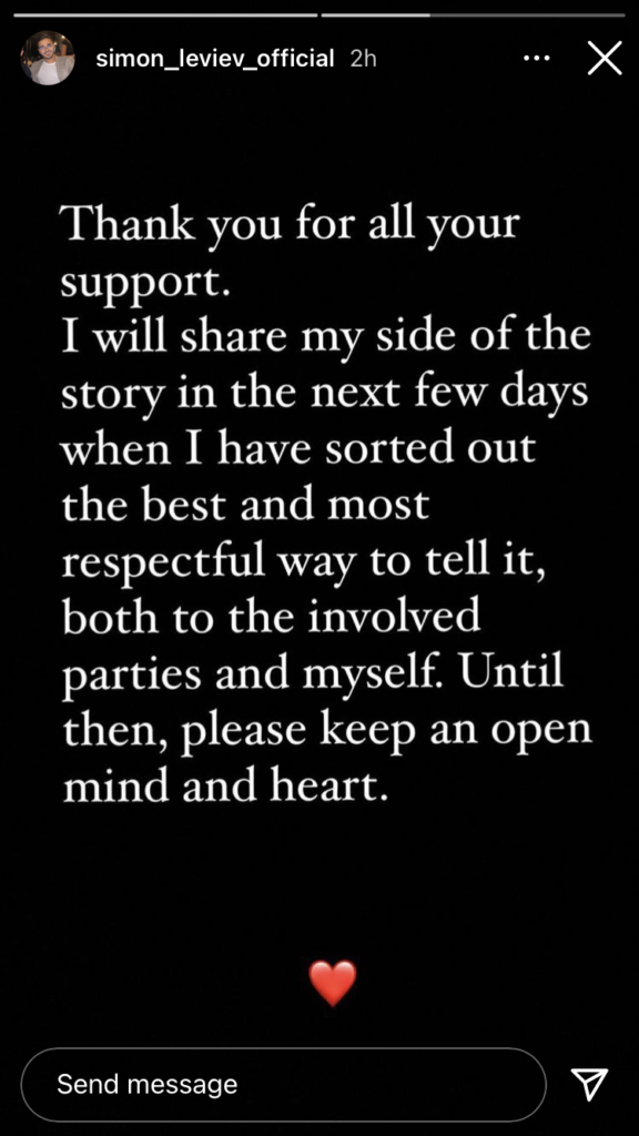 Simon Leviev has released a statement about The Tinder Swindler Netflix documentary on Instagram